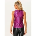 thumbnail image 4 of DARING DIVA Women's Metallic Sleeveless Tank Top XS Hot Pink Shiny, 4 of 6