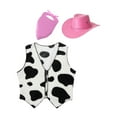 thumbnail image 5 of Aislor Cowboy Cowgirl Waistcoat Cow Flannel Vest Coat Halloween Carnival Fancy Dress Up Party Set Pink 12, 5 of 6