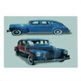 thumbnail image 2 of Vintage Car Cutting Board, Picture of Old Antique Cars Historical Automobile Nostalgic in Vintage Style, Decorative Tempered Glass Cutting and Serving Board, Large Size, Blue Red, by Ambesonne, 2 of 5