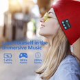 thumbnail image 2 of Bluetooth Beanie Hat with Light & Headphones Unisex Winter Knitted Cap with Headlamp Tech Gift for Men Women Dad Husband(Red), 2 of 6