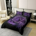 thumbnail image 2 of Rose 100% Cotton Duvet Cover,King Bedding Set for Women,3D Purple Rose Bed Sets,Romantic Floral Valentine's Day Couple Quilt Cover with 2 Pillowcases Bedroom Decor,no Comforter, 2 of 6