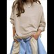 thumbnail image 1 of Sudadera con Capucha de Cuello Redondo y Forro Extragrande para Mujer, Lindas Camisetas de Larga, Ropa Preppy para Adolescentes (2025) Albaricoque XL, 1 of 8