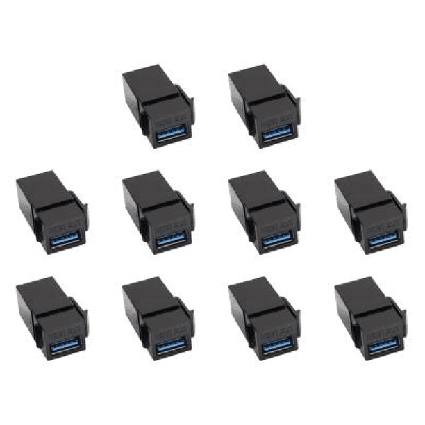 Keystone Jack USB 3.0 Inserta Adaptador de conector a Negro