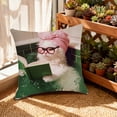 thumbnail image 5 of JoyMoreHome Cute Funny Cat Pattern Throw Pillow Cover with Hidden Zipper, 18x18 Inch Soft Durable Pillowcase for Livingroom, Sofa, Bedroom, Office, 5 of 6