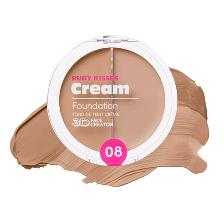 Ruby Kisses 3D Face Creator Cream Foundation & Concealer, 12 Hours Long Lasting, Medium to Full Coverage, Non-Greasy, Ideal for Makeup & Contour Palette