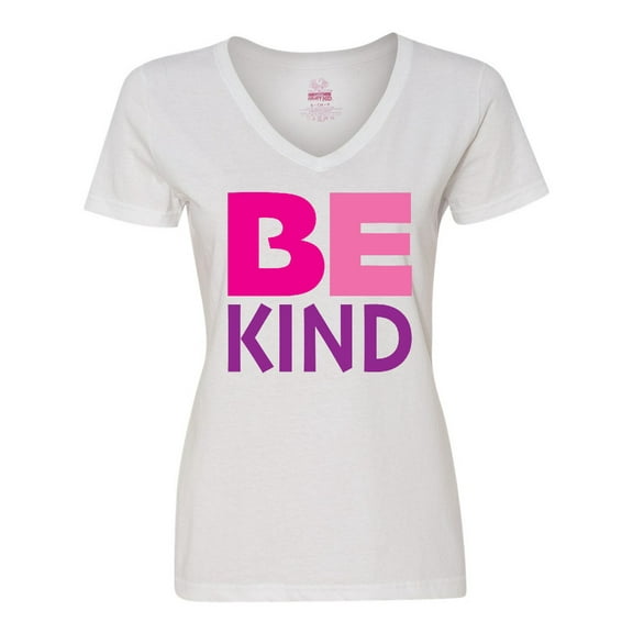 Inktastic Be Kind Logo in Pink and Purple Women's V-Neck T-Shirt