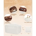 thumbnail image 5 of Make up Bag Travel Toiletry Bag Cosmetic Bags for Women Makeup Bag Organizer Pouch Case Beige Large Capacity Cosmetic Travel Bathroom Bag for Traveling With Compartment Easy Access, 5 of 6