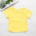 thumbnail image 2 of Aihuaihua Toddler Baby Girls' Tops, Tees & Blouses Cotton Basic Top for Summer Casual Yellow 4-5 Years, 2 of 7