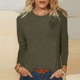 thumbnail image 2 of Besolor T-Shirts de la Saint-Valentin pour Femmes Imprimé Cœur Col Rond Manches Longues Tunique Décontractée Blouse Tee, 2 of 4