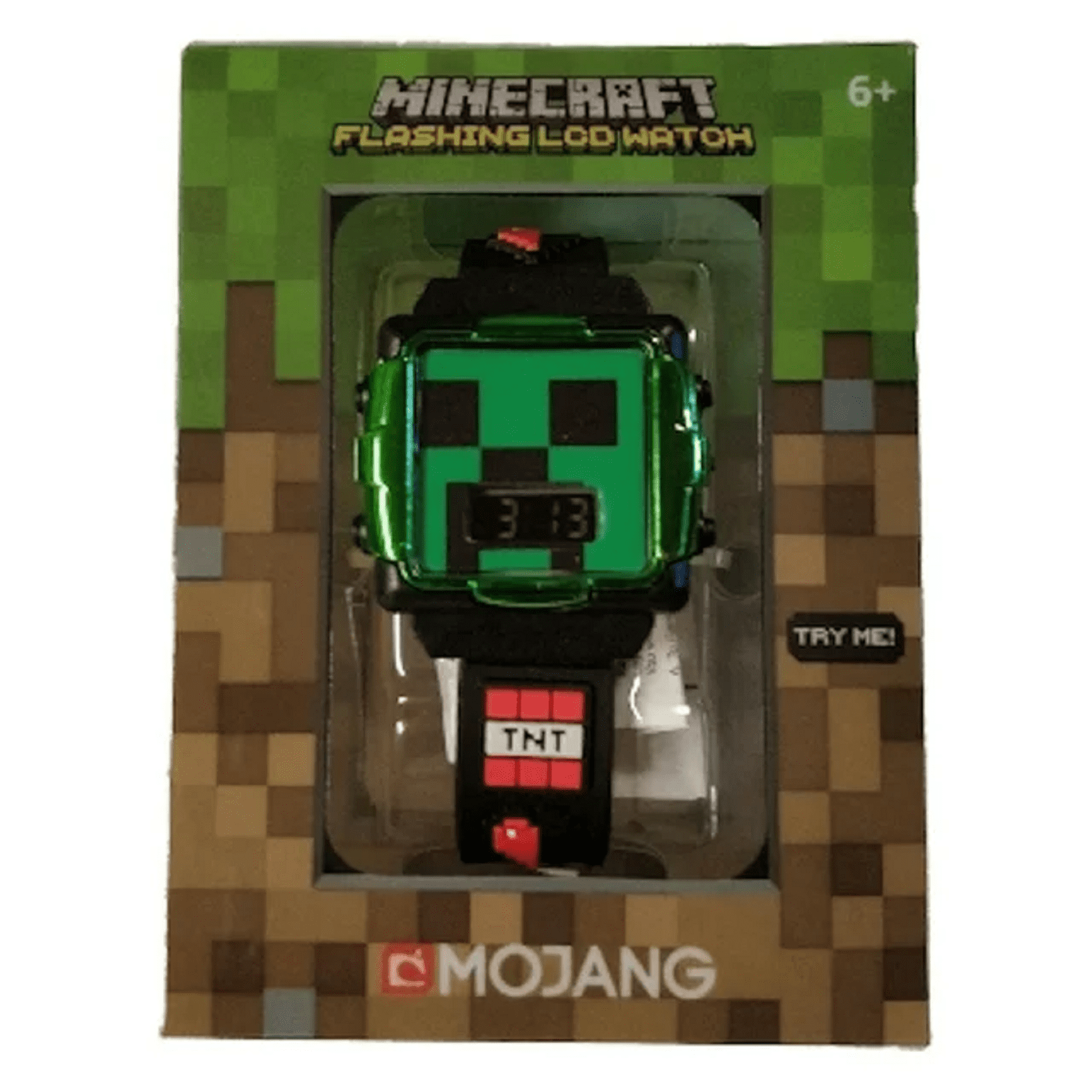 Minecraft MIN4069WM ''TNT CREEPER'' Unisex Child LCD Watch, Black