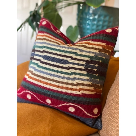 Southwestern Throw Pillow for Couch, Sofa, Bed, Soft, Plush, Cozy, Warm, Boho Western Style Sumaco Wave - Small