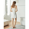 thumbnail image 3 of THXSILK 100% Mulberry Silk Nightgown for Women, 22 Momme Silk Sexy Lingerie, Sleeveless Slip Dress, L, White, 3 of 6