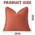 thumbnail image 5 of Juego de 2 fundas de almohada decorativas de lino con flecos, acogedora funda de cojín estilo bohemio con borlas, funda de almohada suave con acento para sofá, sillón o sofá, 5 of 5