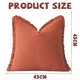 thumbnail image 5 of Juego de 2 fundas de almohada decorativas de lino con flecos, acogedora funda de cojín estilo bohemio con borlas, funda de almohada suave con acento para sofá, sillón o sofá, 5 of 5