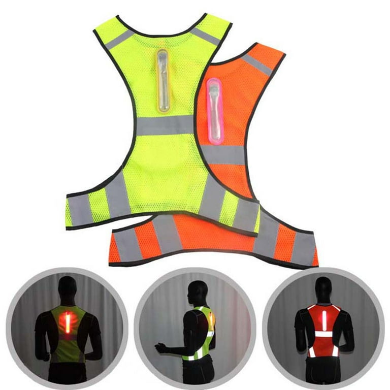 LeKY LED Light Up Reflective Safety Vest Running Cycling Night