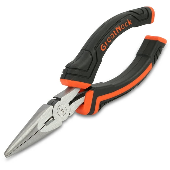 GreatNeck Long Nose Pliers, Steel, 5.5 inch