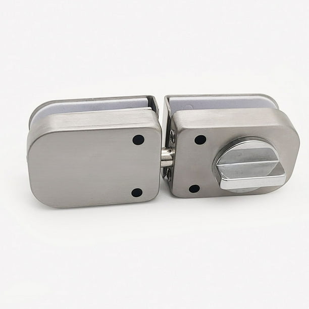 Cerradura de puerta de vidrio, cerradura de vidrio de acero inoxidable, cerradura de puerta de vidrio sin marco, cerradura de puerta antirrobo para interiores, cerradura de pestillo de bloqueo de