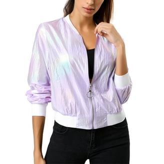 A2Y Women's Cropped Front Two Pocket Snap Quilted Padding Bomber