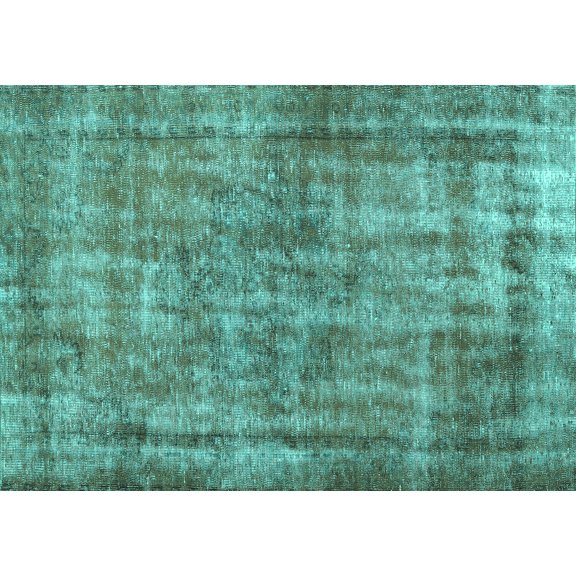 Ahgly Company Indoor Rectangle Persian Turquoise Blue Traditional Area Rugs, 5' x 7'