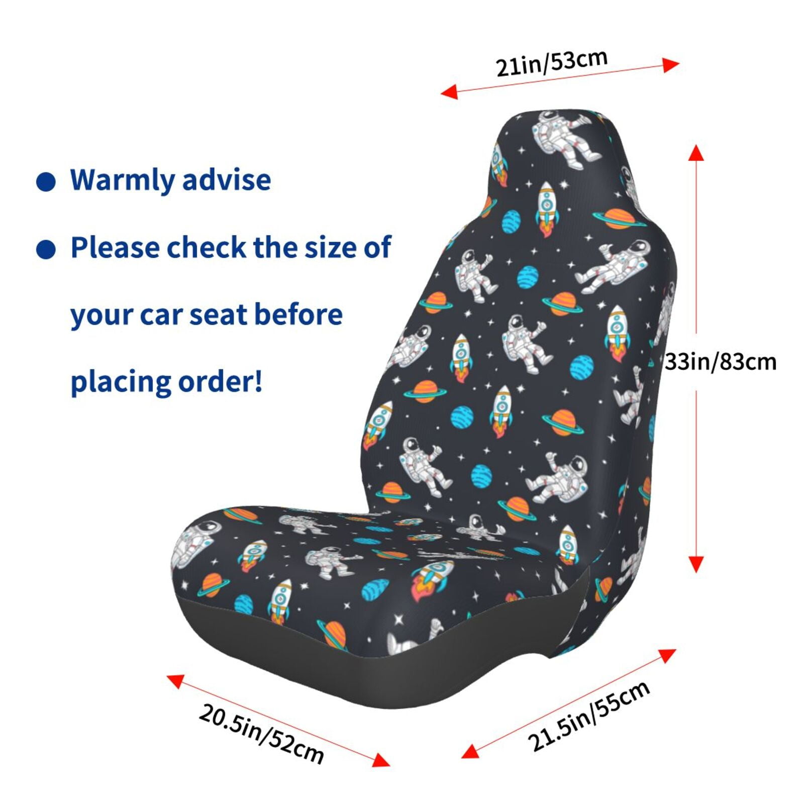Naloa Space Car Seat Covers Universal Front Seat Coves for Car Accessories ,Padded Car Covers for Automotive, SUV, Truck, and Van