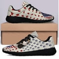thumbnail image 3 of Tri Color Cavalier King Charles Spaniel Wrapped In American flag Shoes Sneakers Black Size 7, 3 of 7