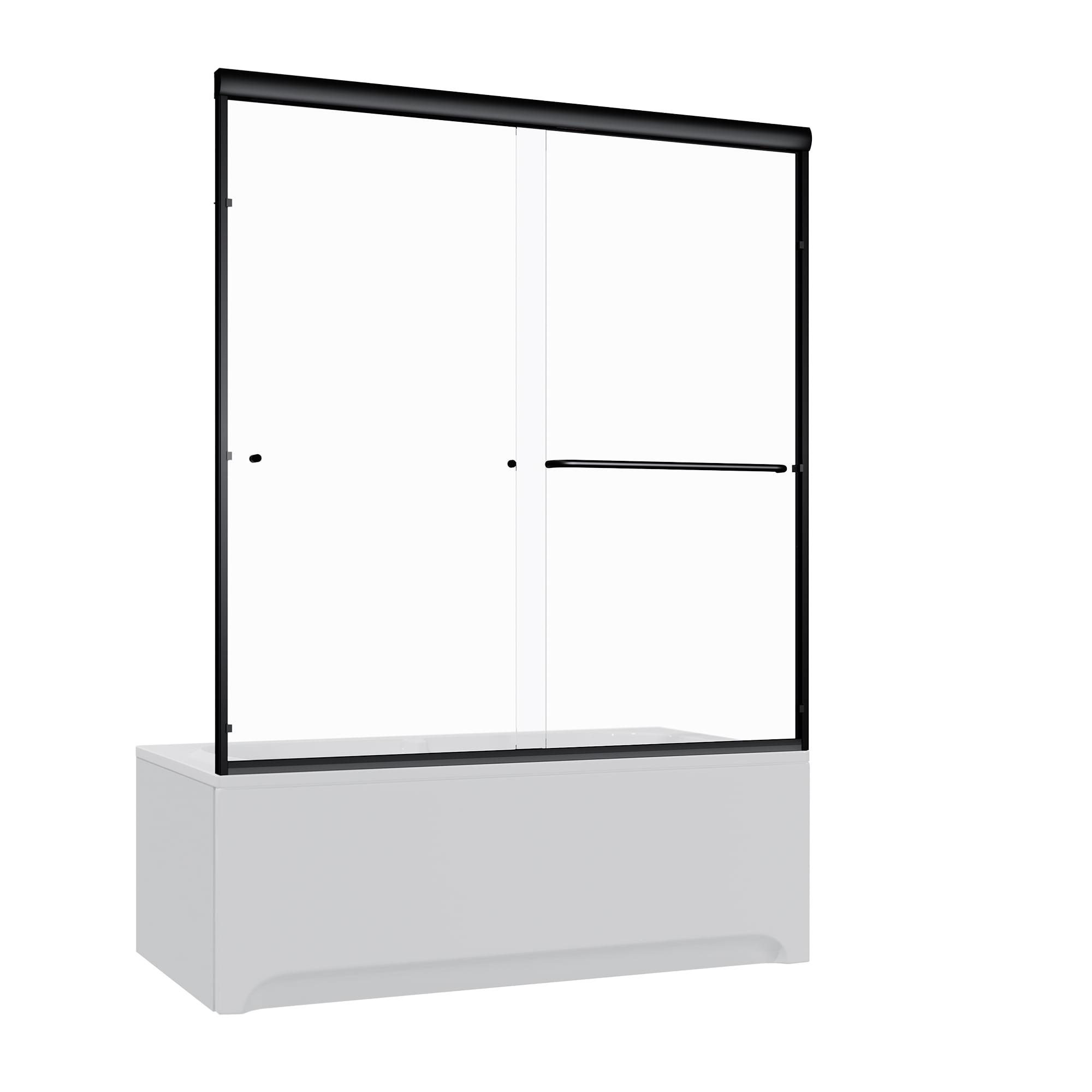 Sunny Shower Bypass Sliding Bathtub Shower Door Enclosure 1/4 in. Clear Tempered Glass Chrome Finish