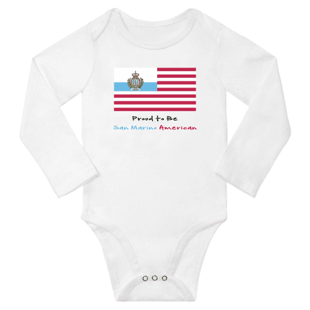 

Proud to be San Marino American Baby Long Slevve Bodysuits Unisex Gifts (White 18-24 Months)