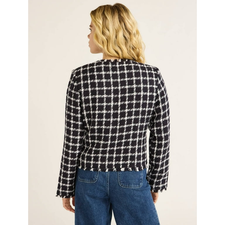 Free Assembly Women's and Women's Plus Tweed Jacket, Sizes Free Assembly Women's and Women's Plus Tweed Jacket, Sizes