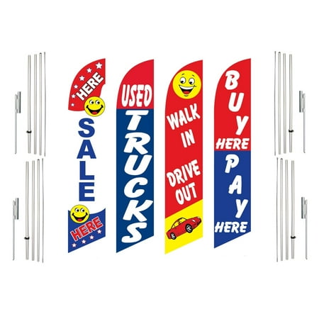 4 Swooper Flags With 4 Pole Kits Sale Here Used Trucks Walk In Drive Out Buy Pay Here