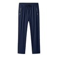thumbnail image 5 of Inglocry Comfy Pants Elastic Drawstring Waist for Women Over 50,Stretch Active - Women's Ultra Stretch Ice Silk Comfort Casual Pants with Zipper Pocket Navy M, 5 of 8
