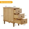thumbnail image 5 of Fnova Side Tables with 3 Drawers, No Assembly Required, Narrow End Tables for Living Room, Nightstand Bedside Table for Bedroom, Woodtone, 5 of 11