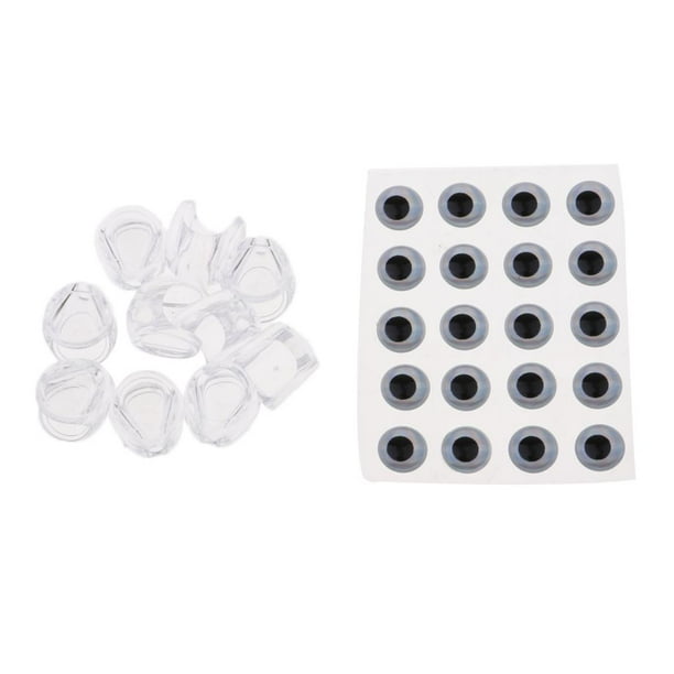20 plantillas 3D para atar moscas, manualidades, ojos de muñeca, 10 cabezas de pesca de 8 mm tal como se describe