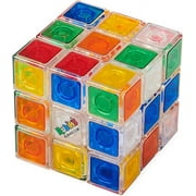 Rubik's Crystal, New Transparent 3x3 Cube Classic Color-Matching Problem-Solving Brain Teaser Puzzle Game Toy, for Kids and Adults Aged 8 and up