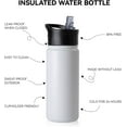 thumbnail image 4 of 24 oz Insulated Water Bottle Bulk 8 Pack, Stainless Steel Sports Water Bottles with Straw Lid & Wide Mouth Lids, Double Walled Vacuum, Leak Proof, 4 of 8