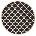 thumbnail image 2 of Safavieh Courtyard Amber Geometric Indoor/Outdoor Area Rug, Black/Beige, 5'3" x 5'3" Round, 2 of 12