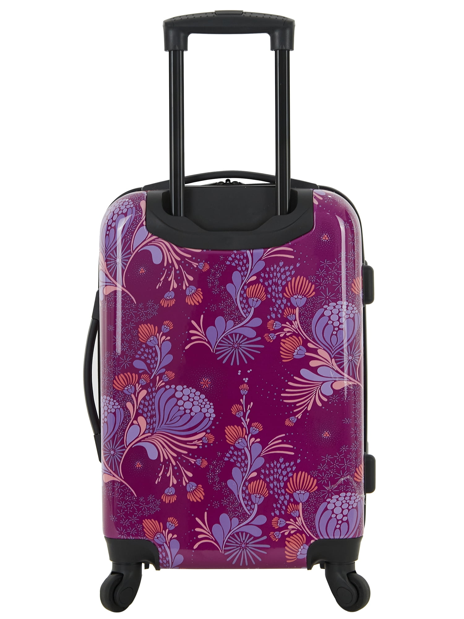 Vonguish Collection 3 piece Hardside Luggage Set with 8 wheel spinners, Style Floral