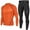 Orange, variant on Dovford Men's Sports Running Set Compression Shirt + Pants Skin-Tight Long Sleeves Quick Dry Fitness Tracksuit Gym Yoga Suits