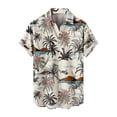thumbnail image 1 of Camisas Para Hombre Manga Larga Camisa de manga corta con estampado digital 3d de ocio de tendencia de moda de playa de turismo de vacaciones de verano para hombres (Beige, XXL), 1 of 3