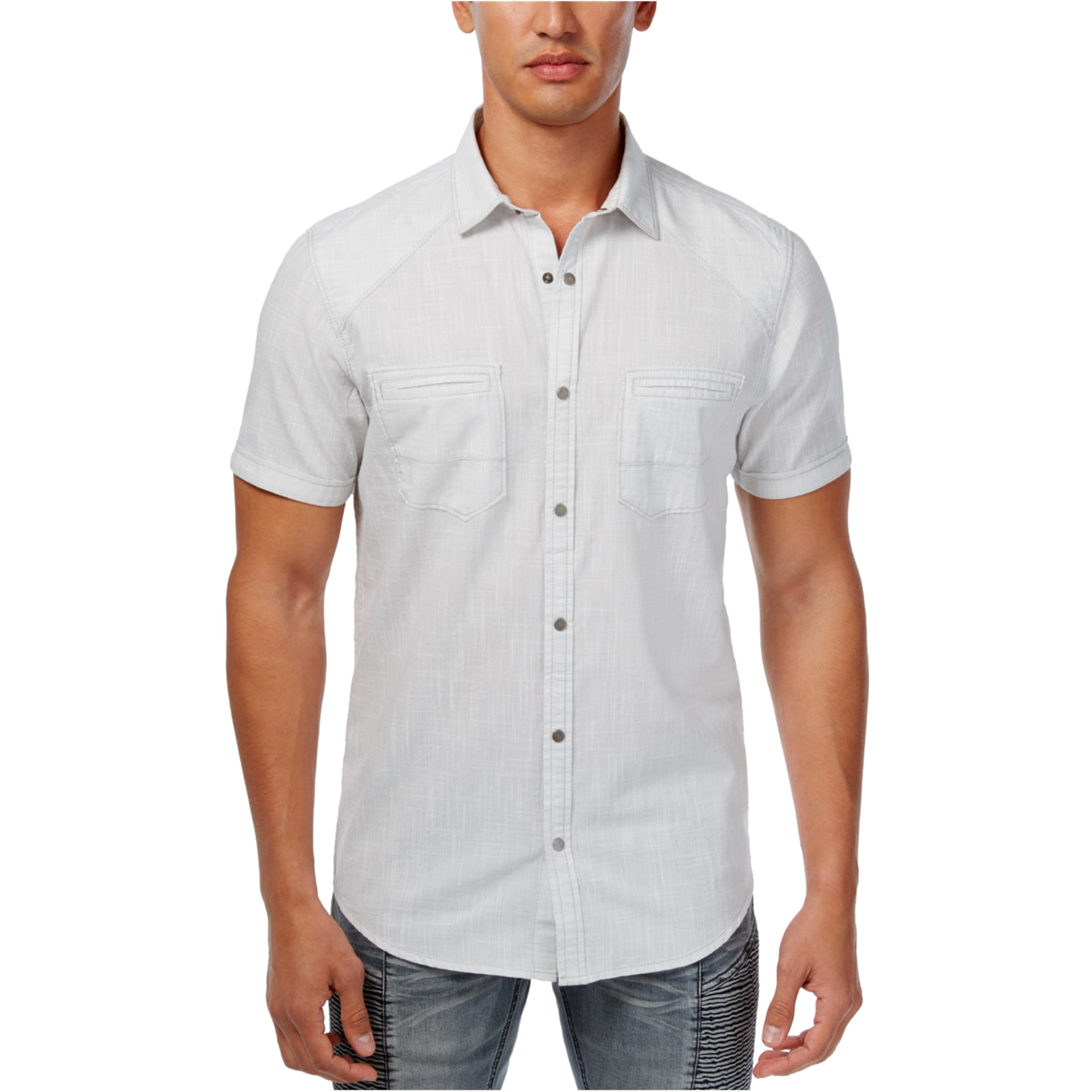 INC Mens Dual Pocket Button Up Shirt, Grey, XXLarge