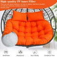 thumbnail image 6 of 59"Swing Egg Chair Cushion Replacement 6.3"Thickened Waterproof Removable Double Full Filling 2 Seater Hanging Egg Chair Cushions Outdoor Patio Hanging Basket Chair Cushions Orange, 6 of 8