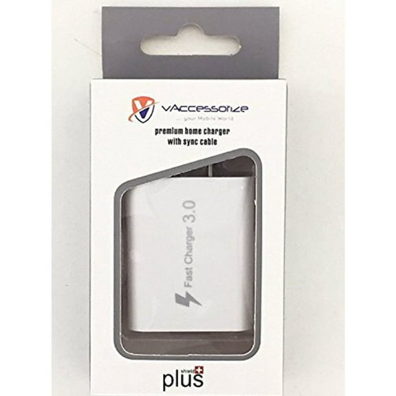 vAccessorize 18W USB C Fast Wall Charger with Cable For Apple iPhone - White