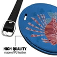thumbnail image 4 of Red Lionfish Invasive Species Round Leather Luggage Card Suitcase Carry-On ID Tag, 4 of 6
