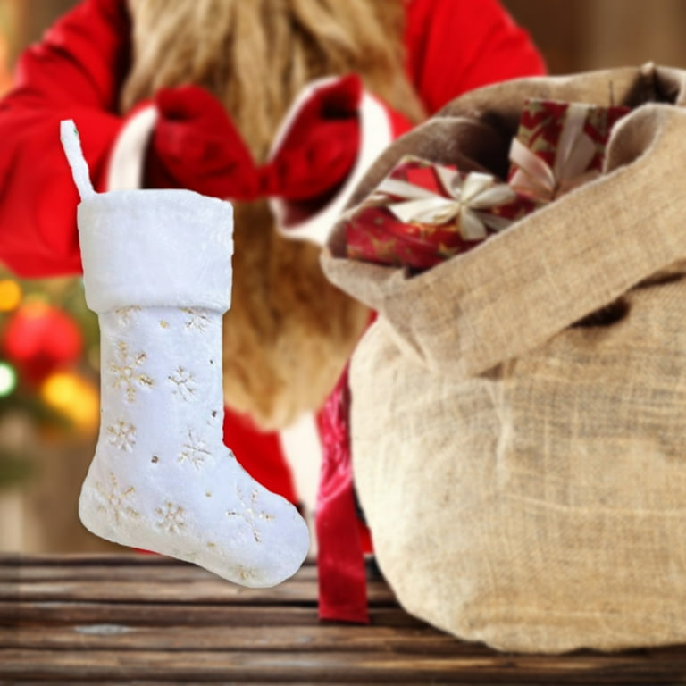 Highland Cow Christmas Stocking - 18 Inch Plush Velvet Stocking With Faux Fur Cuff, Holiday Decor