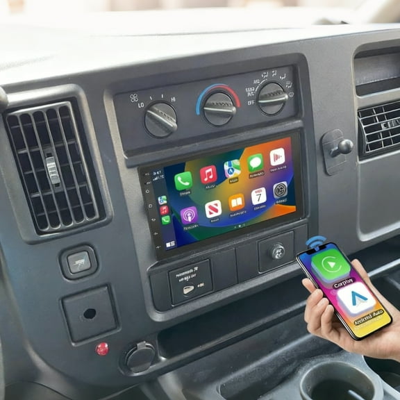 Eforcase Android 15 Car Radio Stereo for Chevy Express 1500 2500 2003-2006, 7 Inch Touchscreen with Wireless Carplay Android Auto Bluetooth GPS SWC WiFi FM AM with Backup Camera
