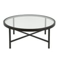thumbnail image 5 of Evelyn&Zoe Xivil 36" Wide Round Coffee Table with Glass Top, Blackened Bronze, 5 of 8