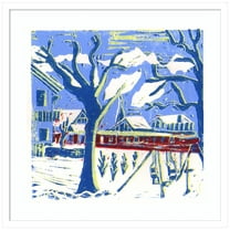 Amanti Art Mayrhofen Trees with Snow Wood Framed Wall Art Print