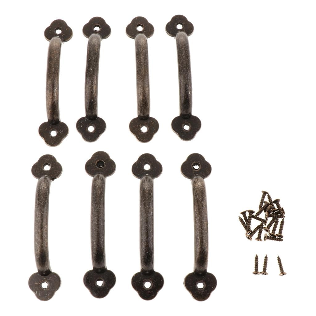 Tongina 6x8Pcs Antique Alloy Door Cabinet Knob Wardrobe Drawer Pull Handle Set Copper 6 Pcs