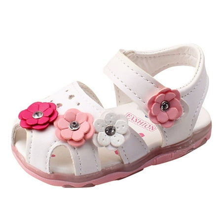 

QWERTYU Newborn Infant Toddler Girl Boy Flower Soft Sole Slippers Baby Kids Dress Sandals Summer First Walkers Shoes 0-3.5Y 16