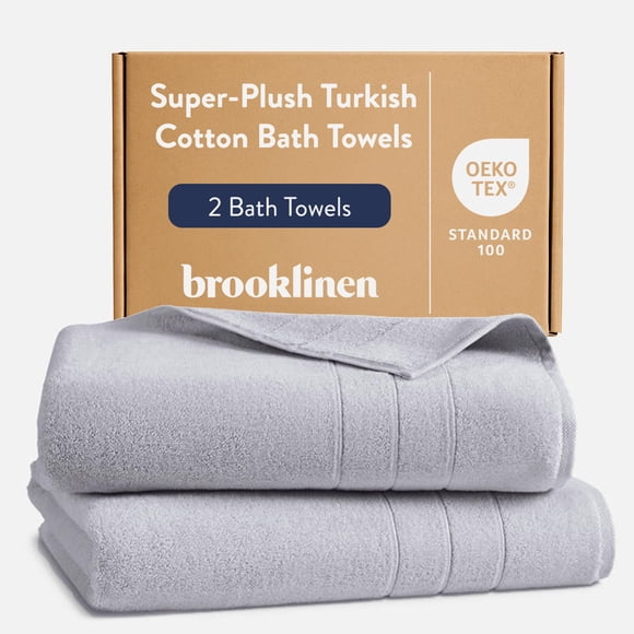 Brooklinen Super-Plush Turkish Cotton Bath Towels | Turkish Cotton, Set of 2, Cotton, 820 GSM, Perfect Bath Towels, for Bathroom, Spa, Shower, 30" x