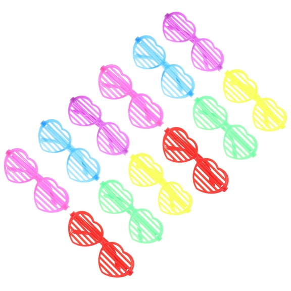 NICEXMAS 12Pcs Unique Party Heart Glasses Stylish Plastic Frames for Festival Use